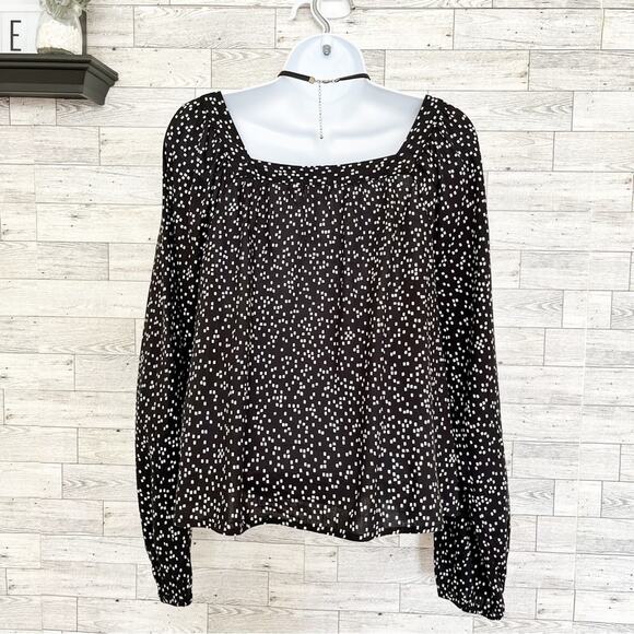 GAP Black & White Long Sleeve Square Neck Top, S, NWT! - Picture 8 of 10
